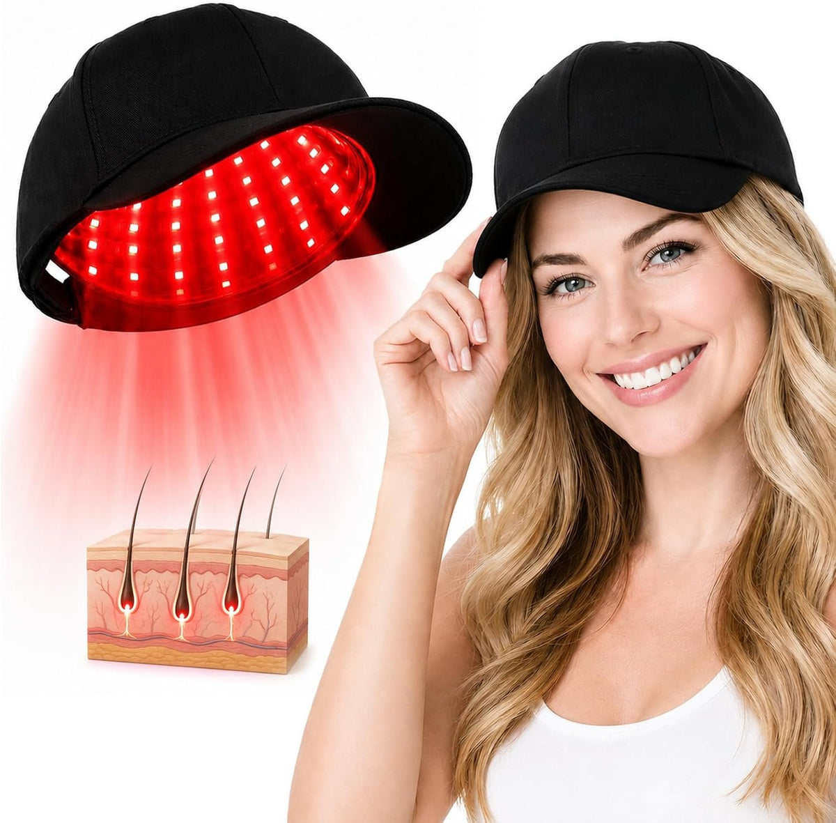 Red LED Hair & Scalp Cap